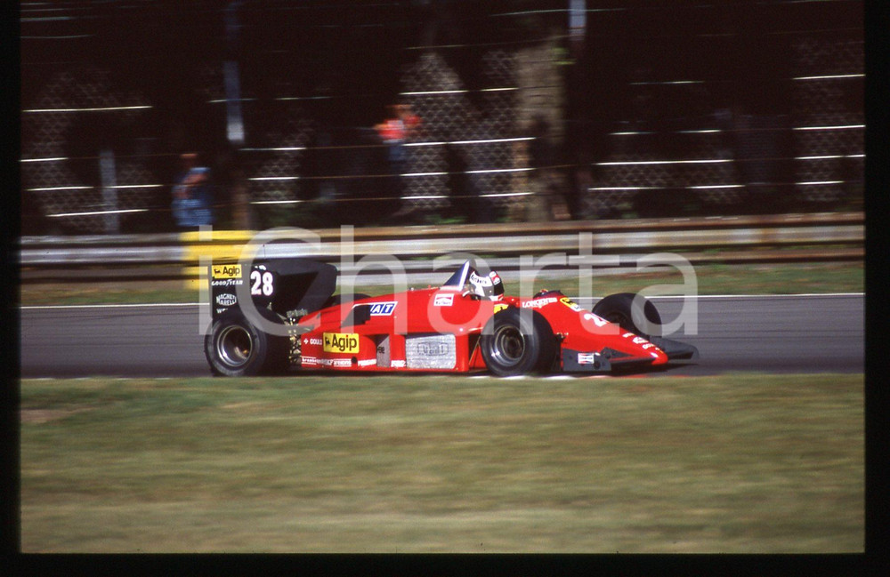 35mm vintage slide* 1986 GP MONZA Stefan JOHANSSON su FERRARI F1-86 - Gara