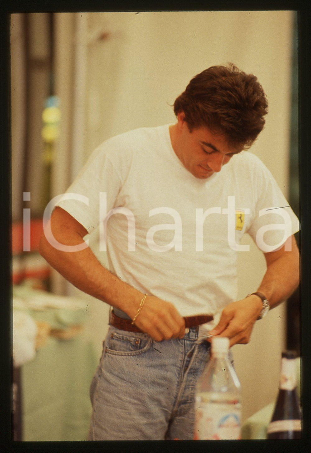 35mm vintage slide* 1990 ca FORMULA1 Jean ALESI - Ritratto del pilota FERRARI 2