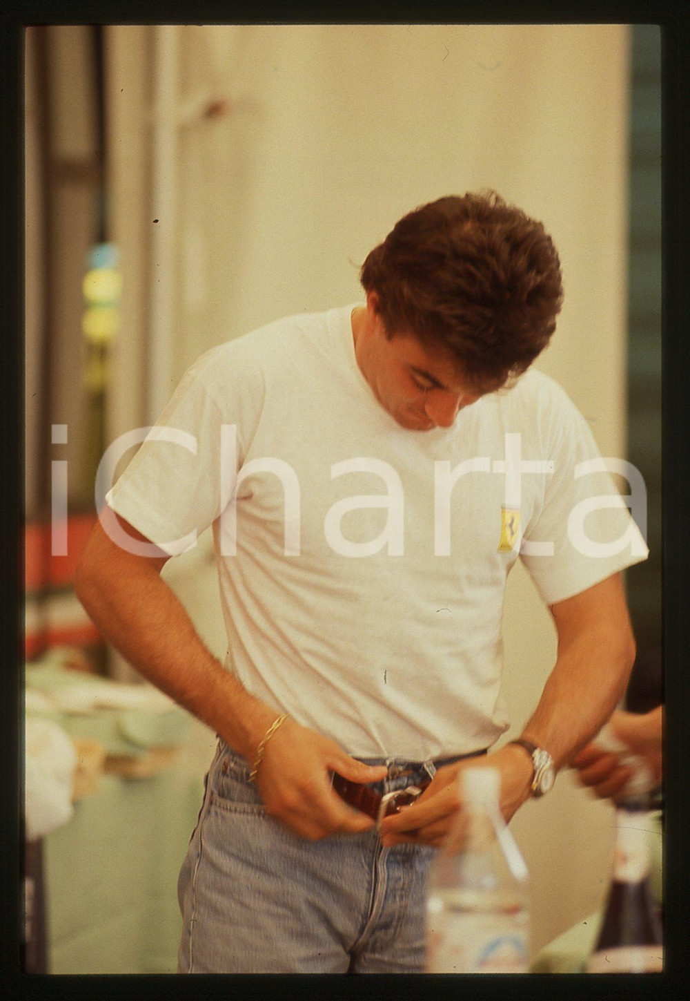 35mm vintage slide* 1990 ca FORMULA1 Jean ALESI - Ritratto del pilota FERRARI 3