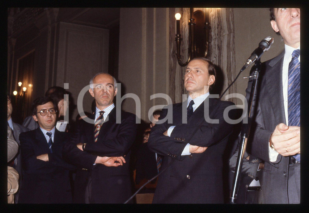 35mm vintage slide* 1988 MILANO CALCIO Arrigo SACCHI Silvio BERLUSCONI AC MILAN