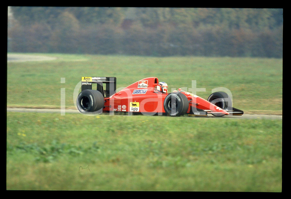 35mm vintage slide* 1990 FIORANO Test invernali Jean ALESI su FERRARI 641 F1 14