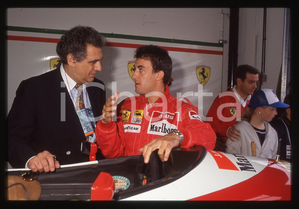 35mm vintage slide* 1993 GP SAN MARINO Jean ALESI Plàcido DOMINGO-Box FERRARI 9
