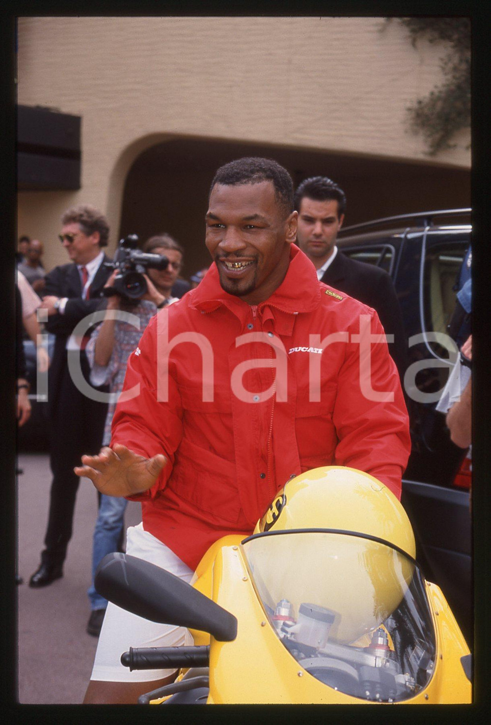 35mm vintage slide* 1998 MONACO Mike TYSON su DUCATI F48 - WORLD MUSIC AWARDS