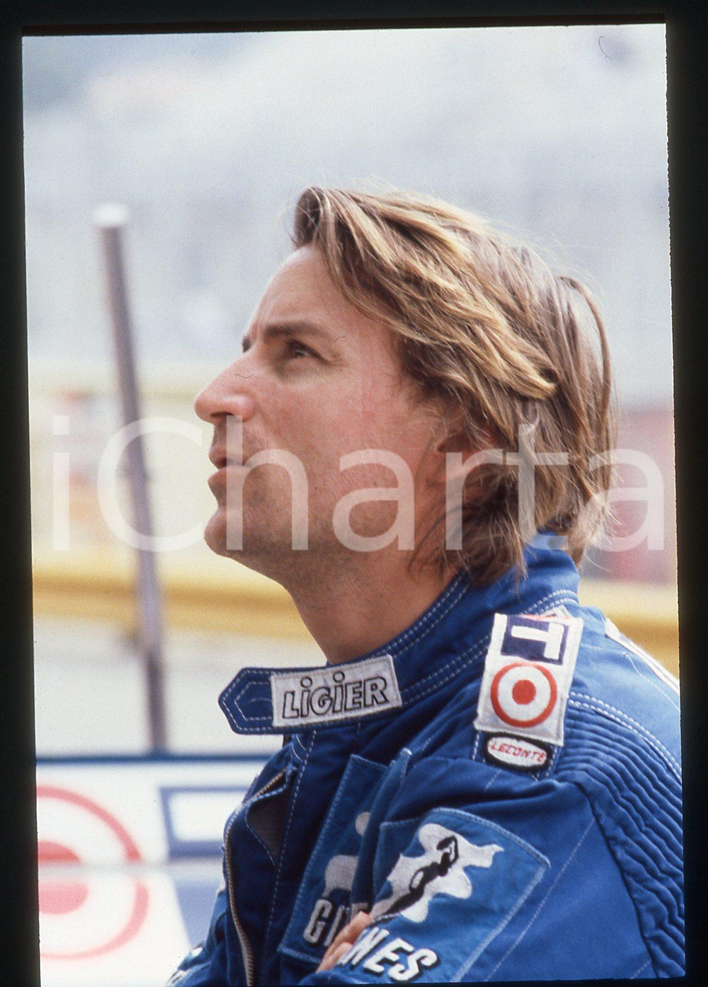 35mm vintage slide* 1985 ca GP SAN MARINO Renè ARNOUX scuderia LIGIER-Ritratto 2