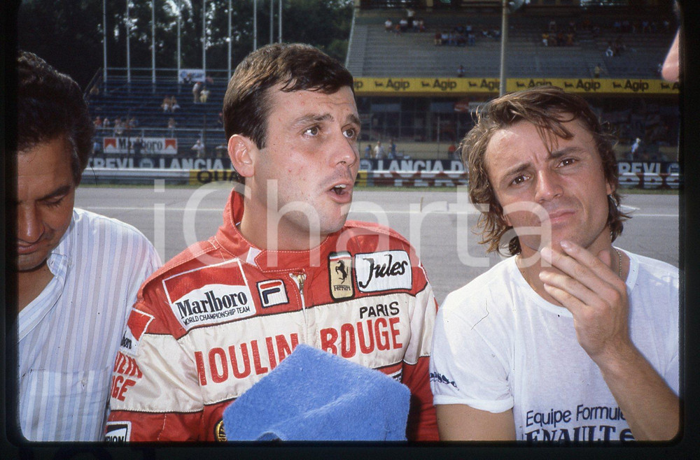 35mm vintage slide* 1982 GP MONZA Patrick TAMBAY e Renè ARNOUX - Ritratto