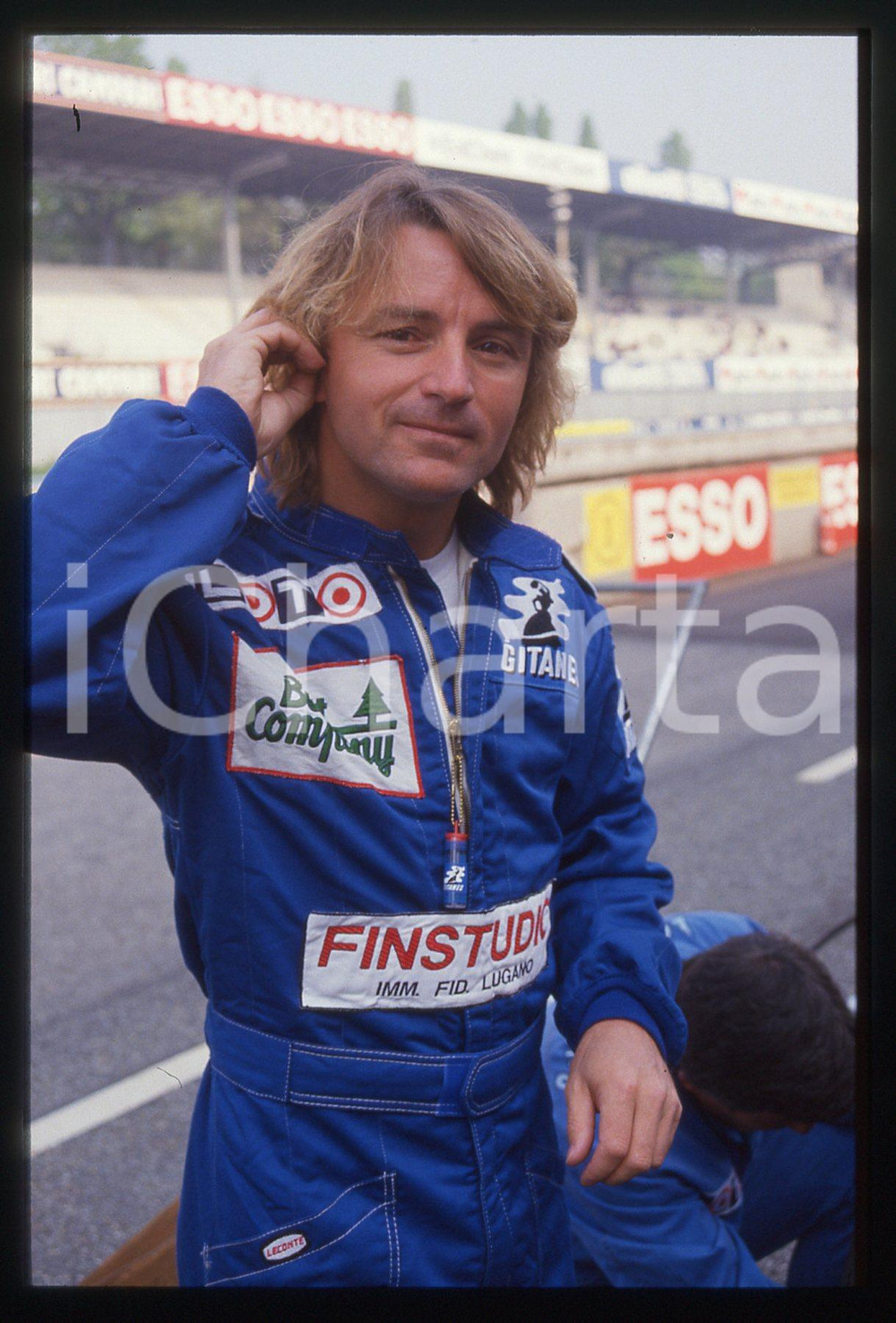 35mm vintage slide* 1989 GP MONZA Scuderia LIGIER René ARNOUX nella pit lane 3