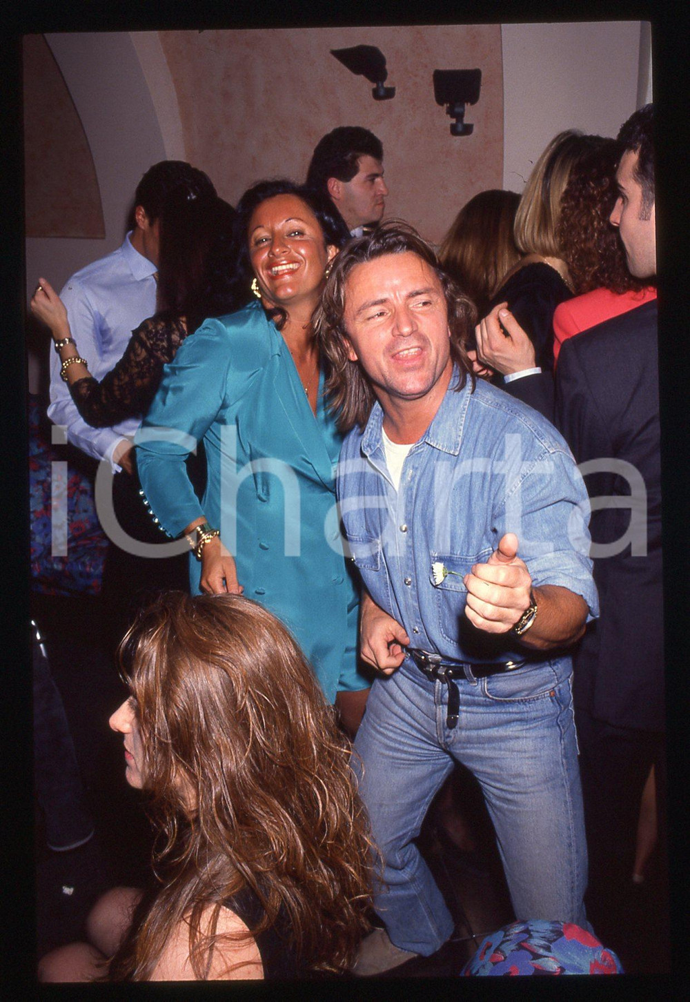 35mm vintage slide*1993 RIVALTA COSTUME Renè ARNOUX Capodanno discoteca AVILA 13