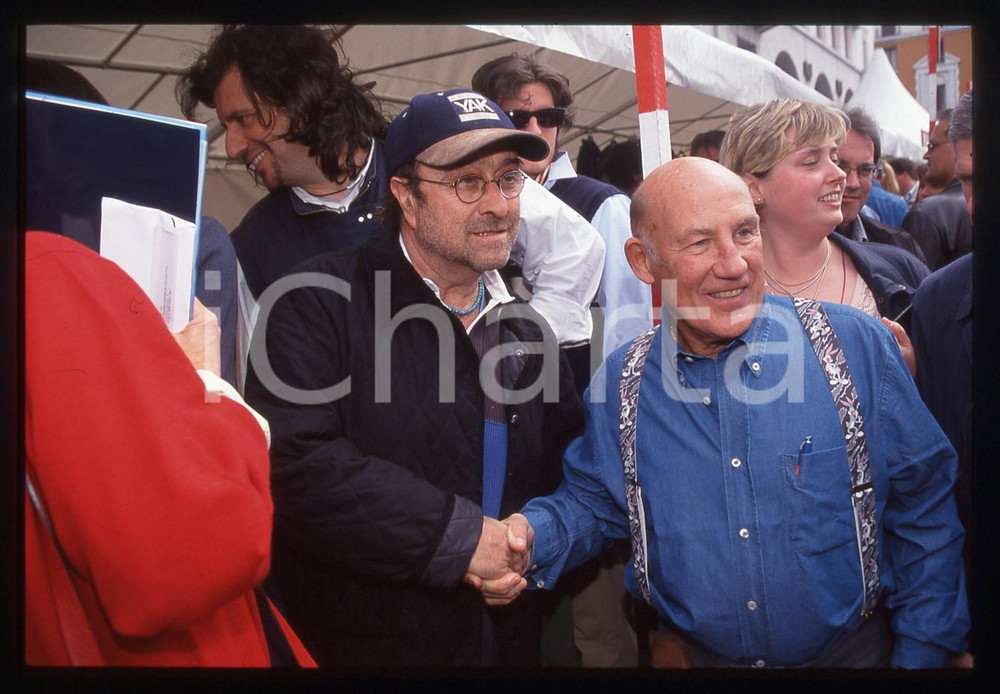 35mm vintage slide* 1999 BRESCIA 1000 MIGLIA Lucio DALLA e Stirling MOSS 
