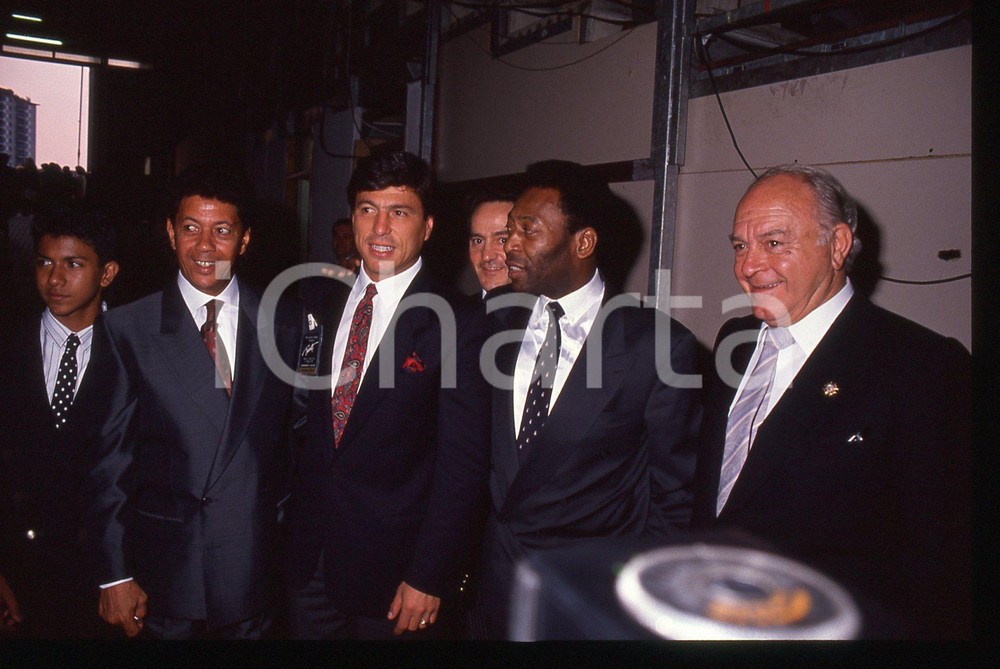 35mm vintage slide* 1990 MILANO PELÉ e Alfredo DI STEFANO al Galà di ITALIA '90
