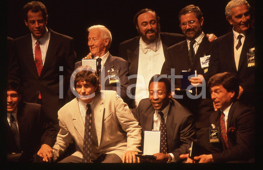 35mm vintage slide*1990 MILANO PELÉ Luciano PAVAROTTI Paolo ROSSI Galà ITALIA 90