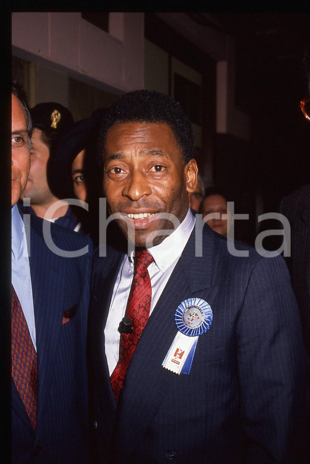 35mm vintage slide* 1989 CALCIO PELÉ a un evento per ITALIA '90 - Ritratto