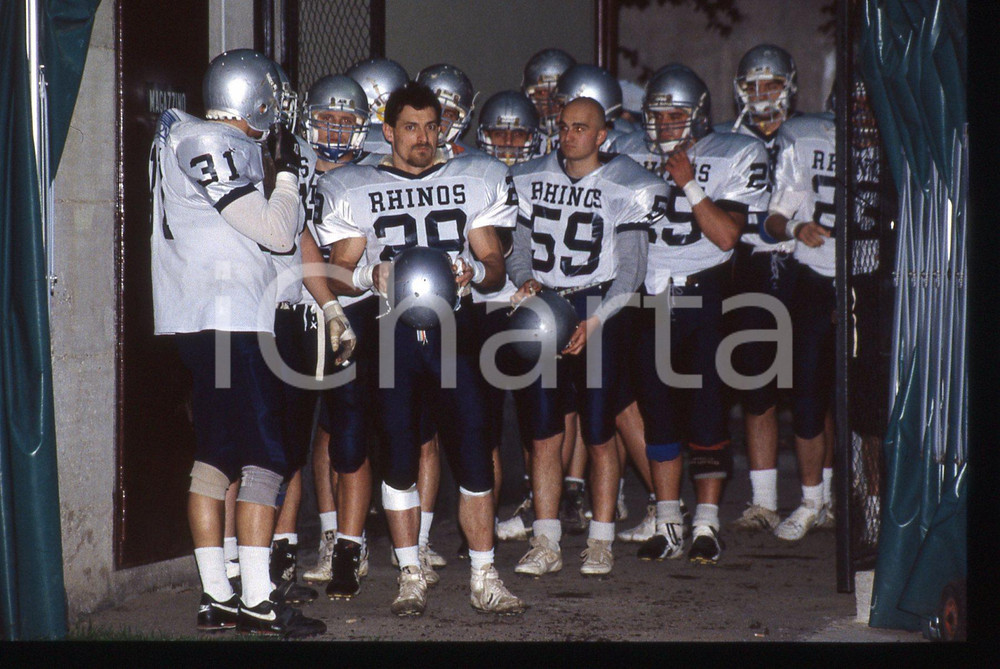 35mm vintage slide* 1994 FOOTBALL Sive RHINOS Milano - Ingresso in campo