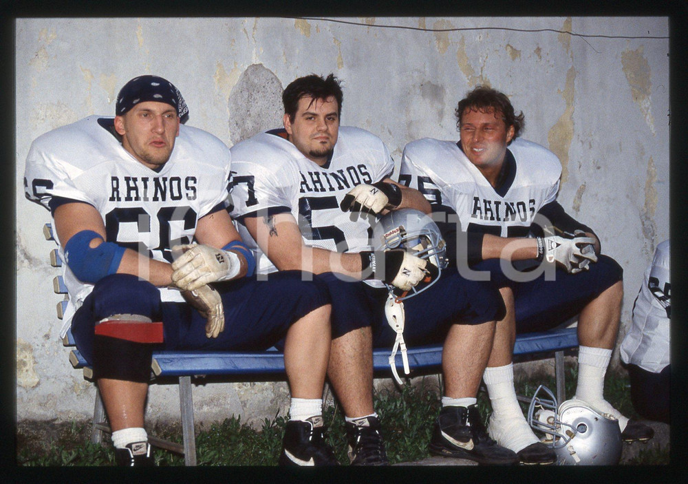 35mm vintage slide* 1994 FOOTBALL Sive RHINOS Milano - Giocatori in panchina