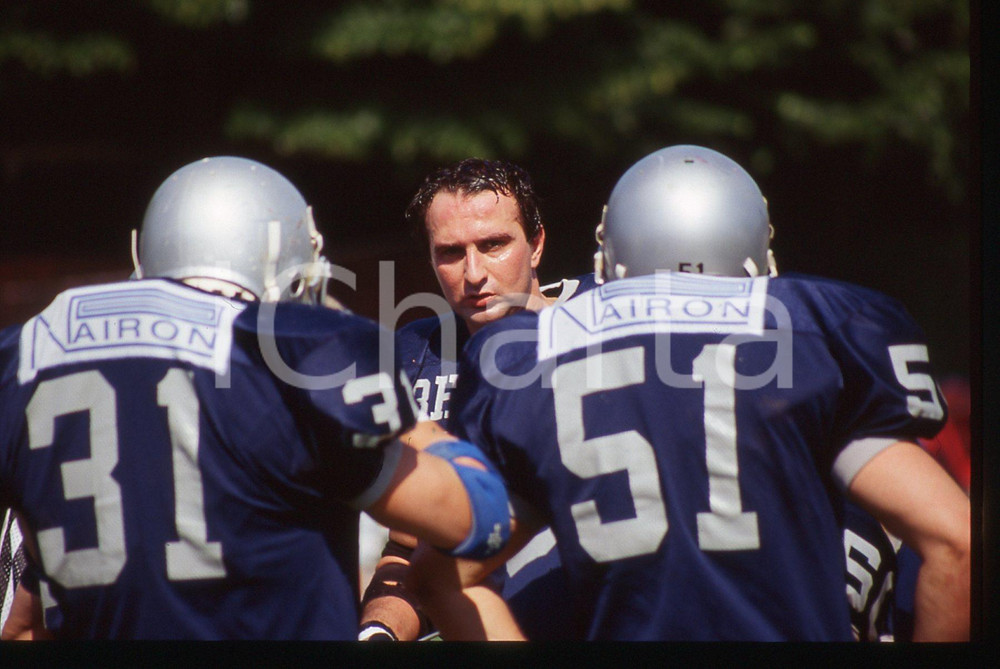 35mm vintage slide* 1995 FOOTBALL Sive Nairon RHINOS Milano durante un timeout