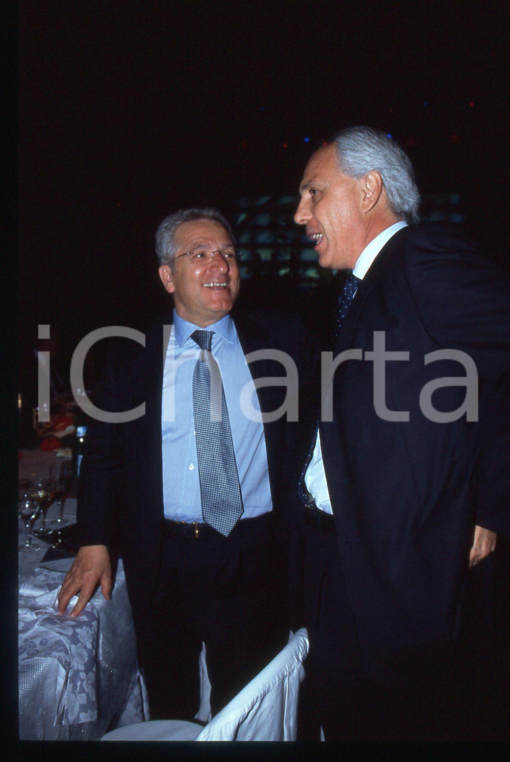 35mm vintage slide* 2001 MILANO - Roberto BETTEGA Antonio MATARRESE UEFA Party 2