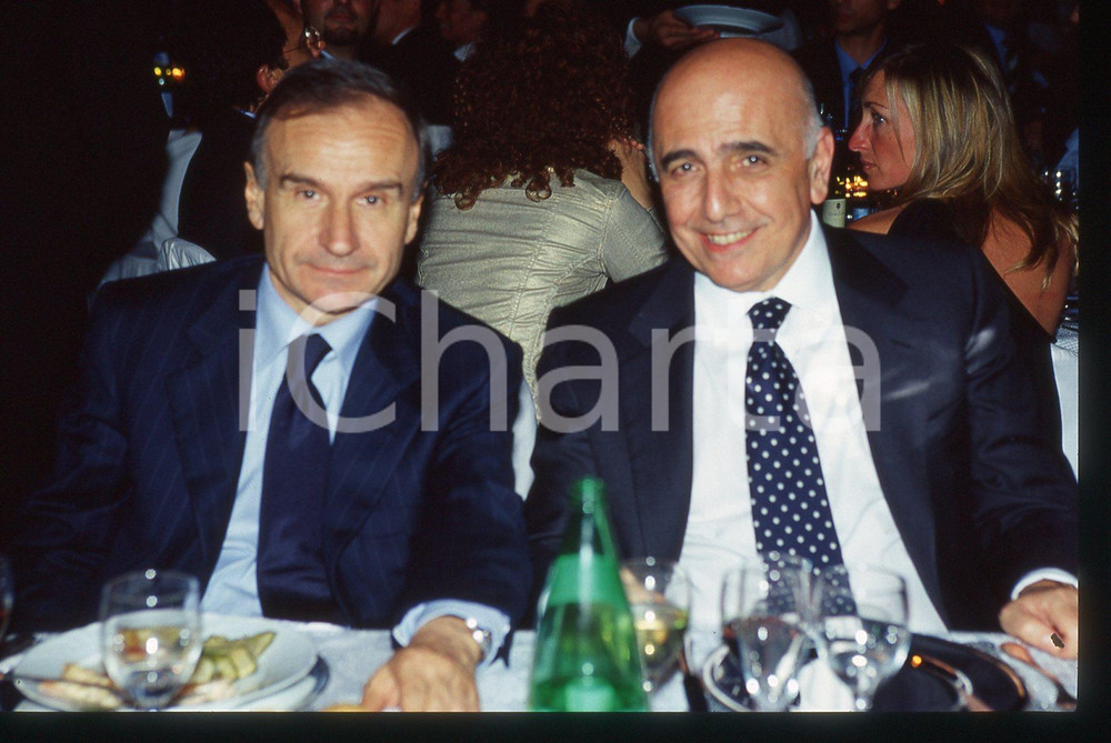 35mm vintage slide* 2001 MILANO UEFA Party Adriano GALLIANI Gianni PETRUCCI