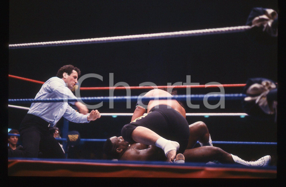 35mm vintage slide* 1987 MILANO WWF HOUSE SHOW SIKA The wild samoan S.D.JONES  2