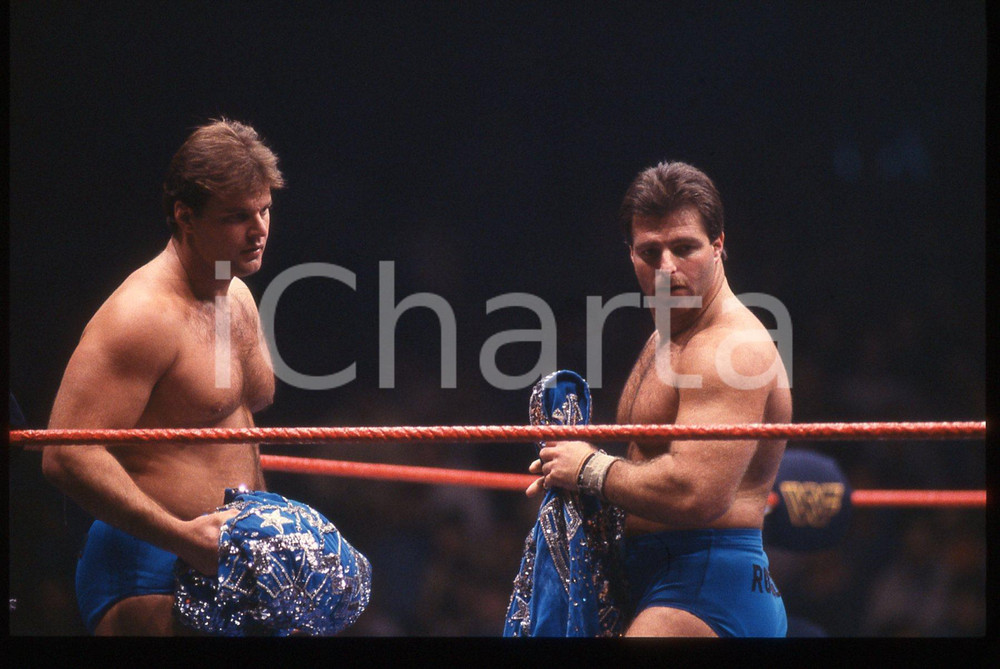 35mm vintage slide* 1987 MILANO WWF HOUSE SHOW - THE FABULOUS ROUGEAUS