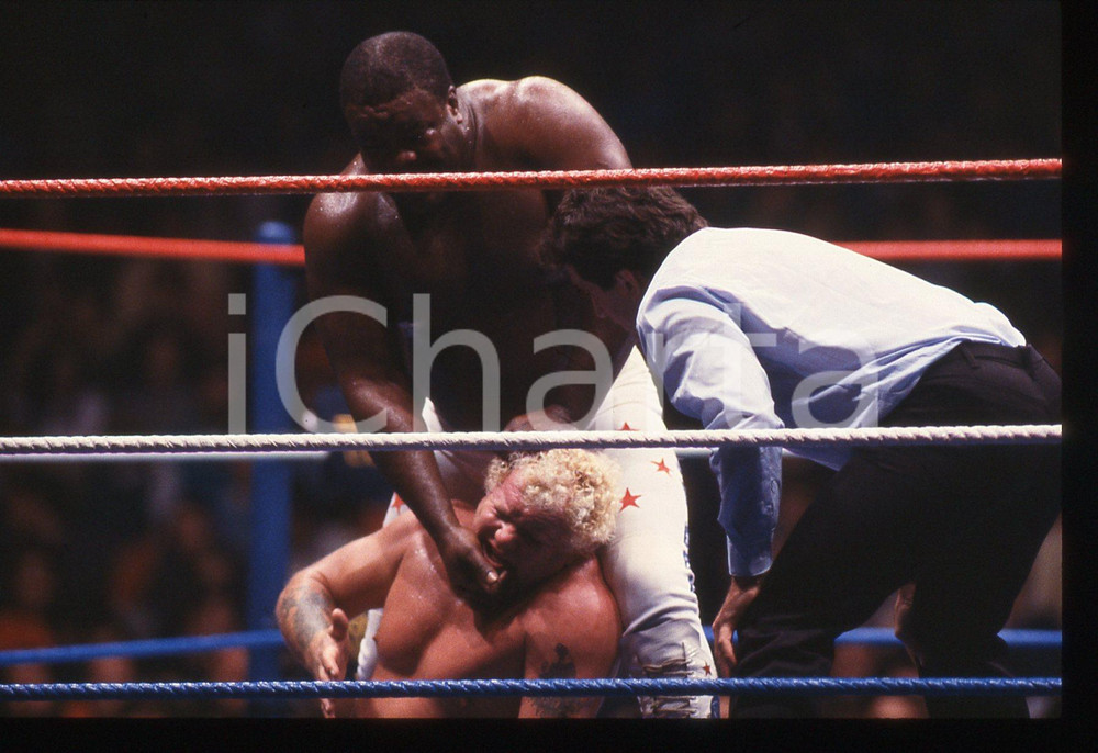 35mm vintage slide* 1987 MILANO WWF HOUSE SHOW - THE KING vs JUNKYARD DOG (4)