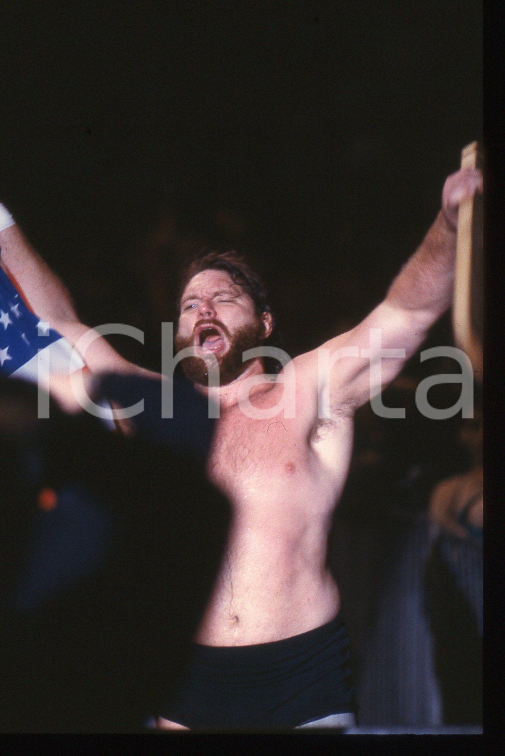 35mm vintage slide* 1987 MILANO WWF HOUSE SHOW WRESTLING - HACKSAW Jim DUGGAN