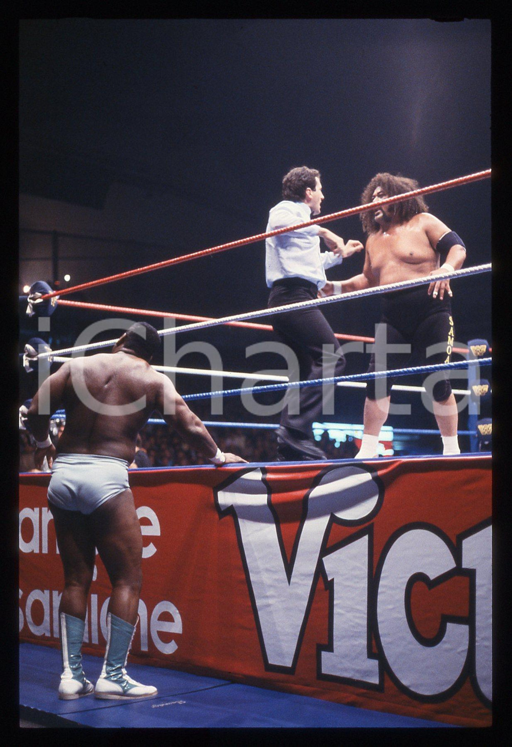 35mm vintage slide* 1987 MILANO WWF House Show S.D.JONES SIKA THE WILD SAMOAN 6
