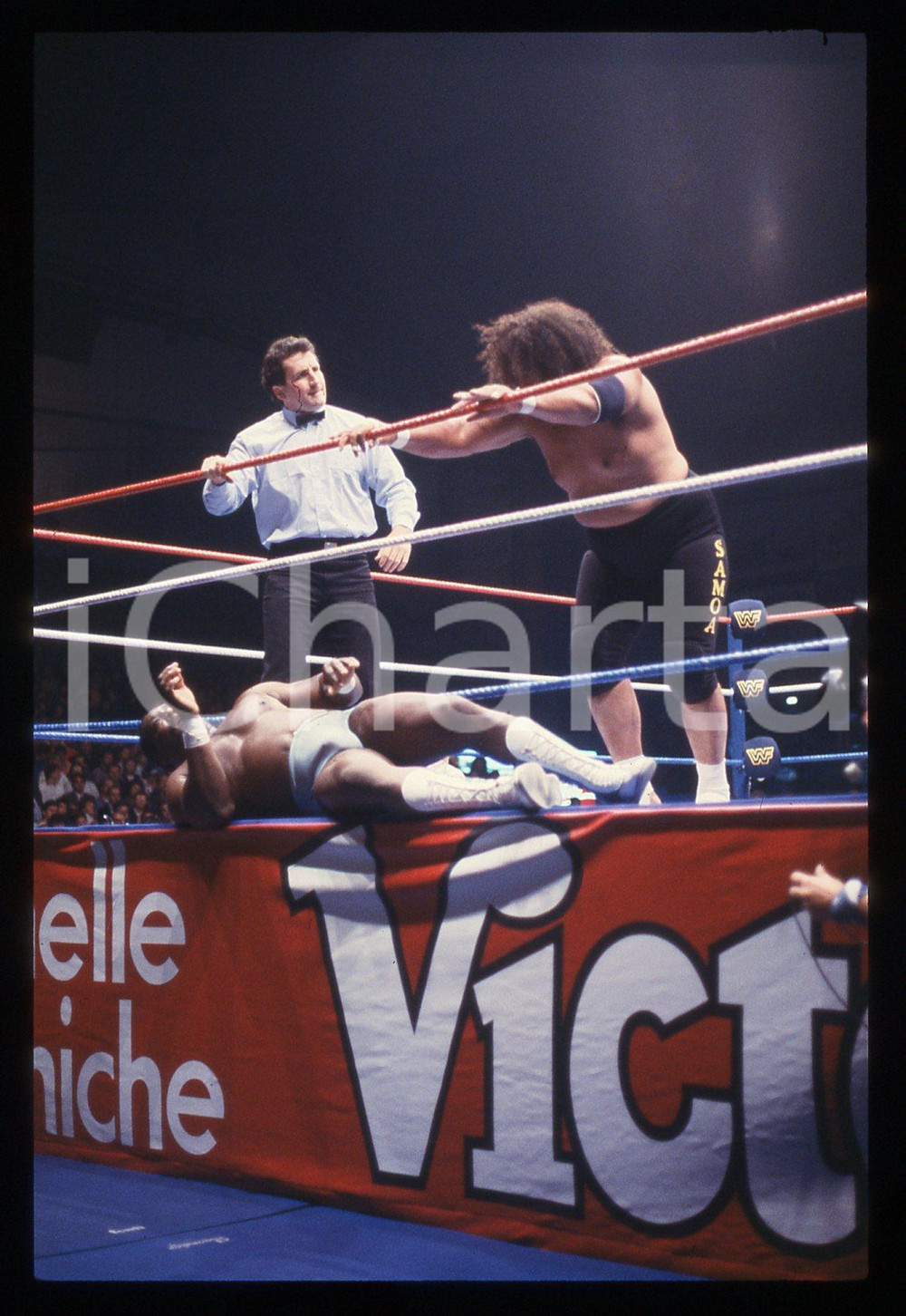 35mm vintage slide* 1987 MILANO WWF House Show S.D.JONES SIKA THE WILD SAMOAN 7