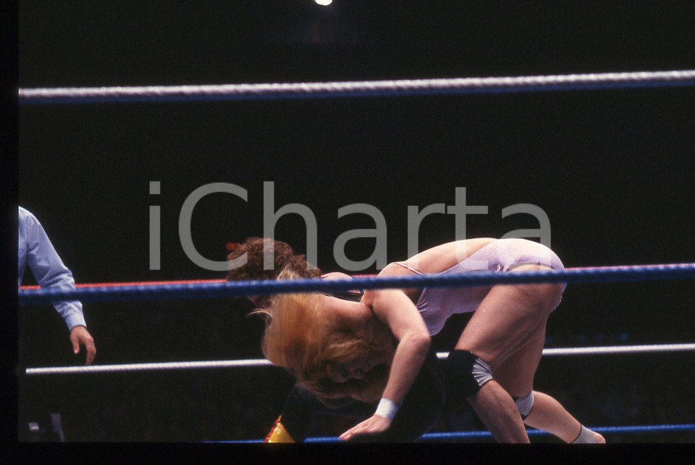 35mm vintage slide*1987 MILANO WWF Velvet McINTYRE vs SENSATIONAL SHERRI 10