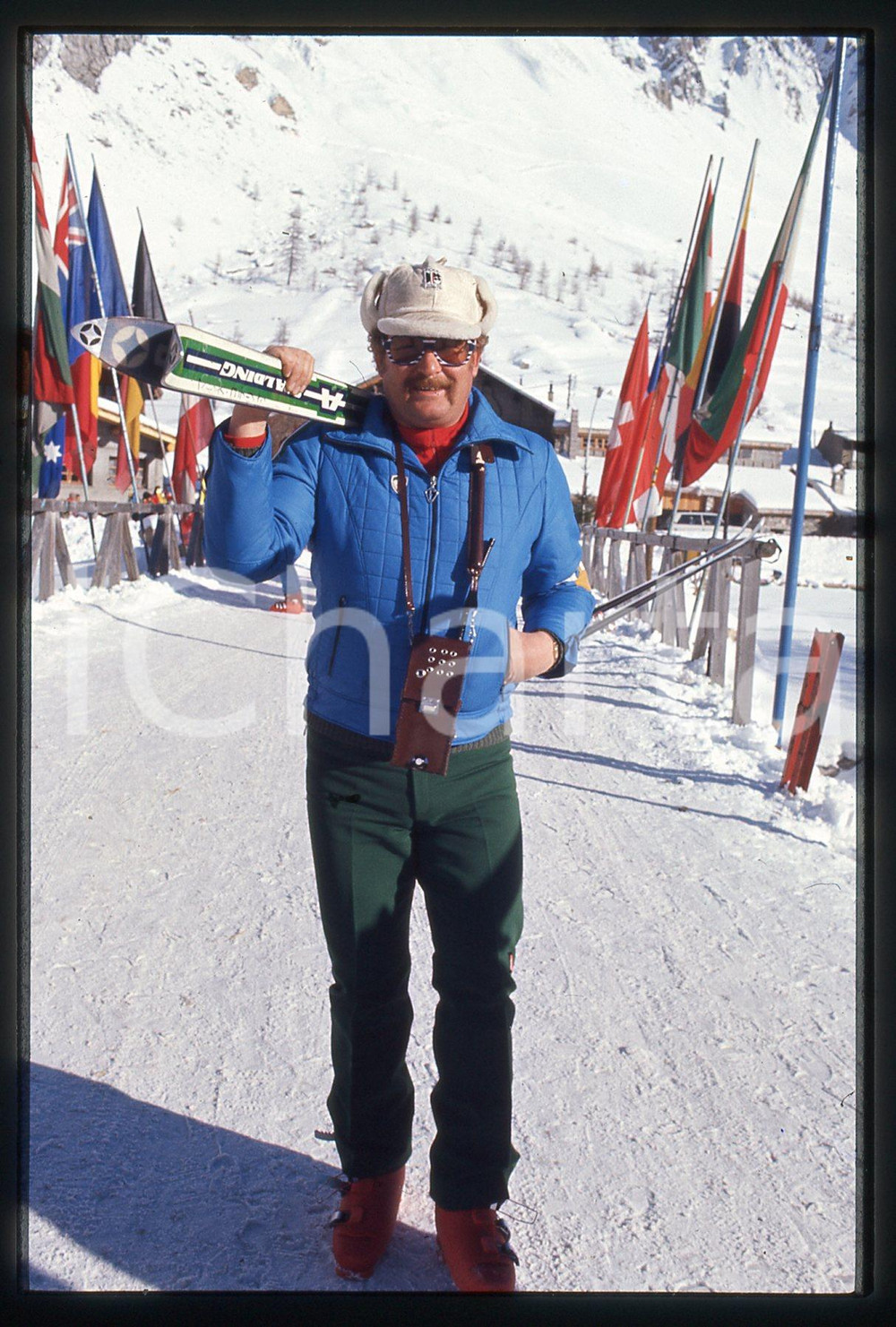35mm vintage slide* 1975 ca SCI ALPINO - FISI Mario COTELLI Ritratto del CT