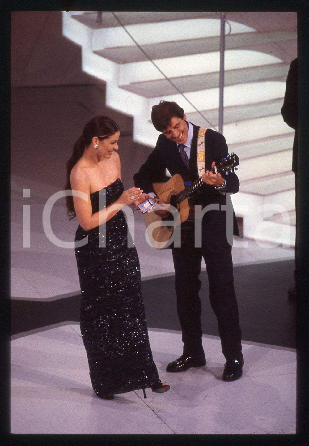 35mm vintage slide* 1995 ca COSTUME - Ornella MUTI e Gianni MORANDI
