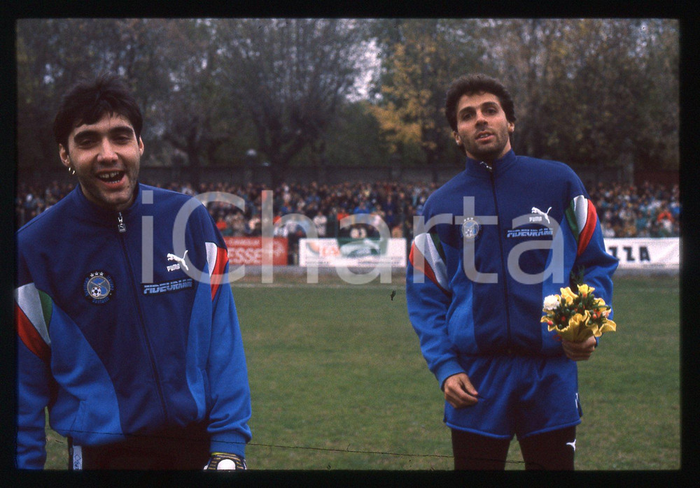 35mm vintage slide* 1990 ca NAZIONALE CANTANTI Luigi SCHIAVONE Luca BARBAROSSA 