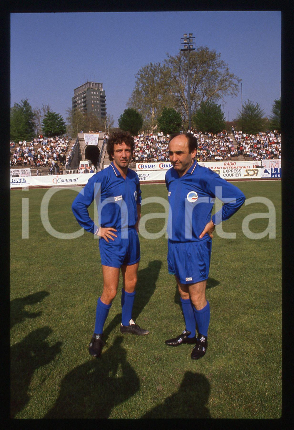 35mm vintage slide* 1990 ca MILANO - CALCIO Francesco NUTI Giorgio HABER (2)