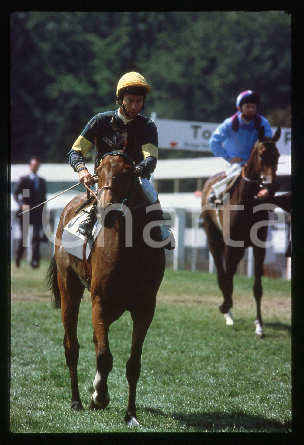 35mm vintage slide* 1984 OAKS STAKES - Lester PIGGOTT wins riding CIRCUS PLUME