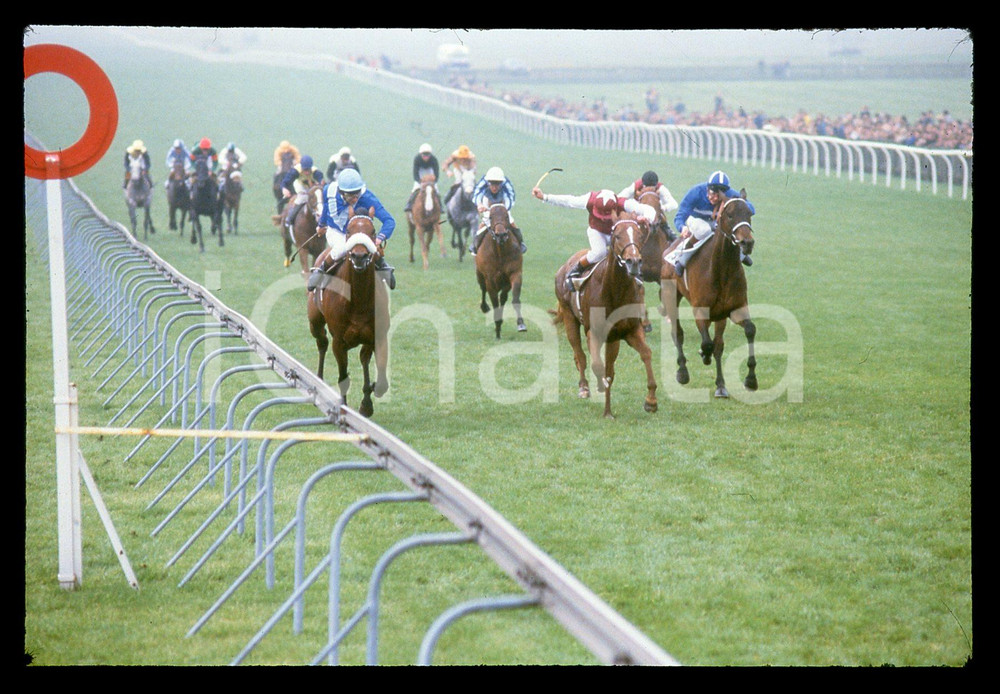 35mm vintage slide* 1985-2000 GUINEAS STAKES Lester PIGGOTT wins riding SHADEED