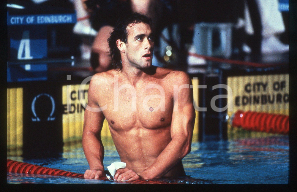 35mm vintage slide*1986 COMMONWEALTH GAMES Victor DAVIS 100m breaststroke winner