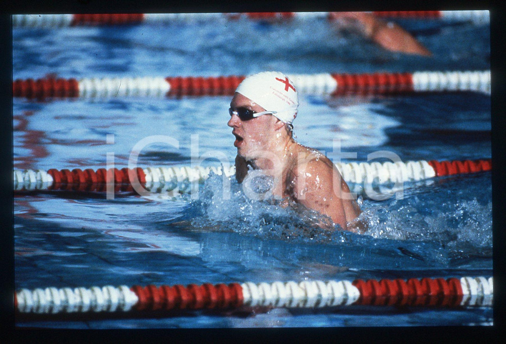 35mm vintage slide* 1986 COMMONWEALTH GAMES Adrian MOORHOUSE 200 m breaststroke
