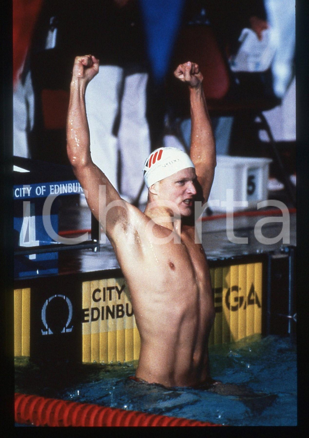 35mm vintage slide* 1986 COMMONWEALTH GAMES Sandy GOSS 200 m backstroke winner