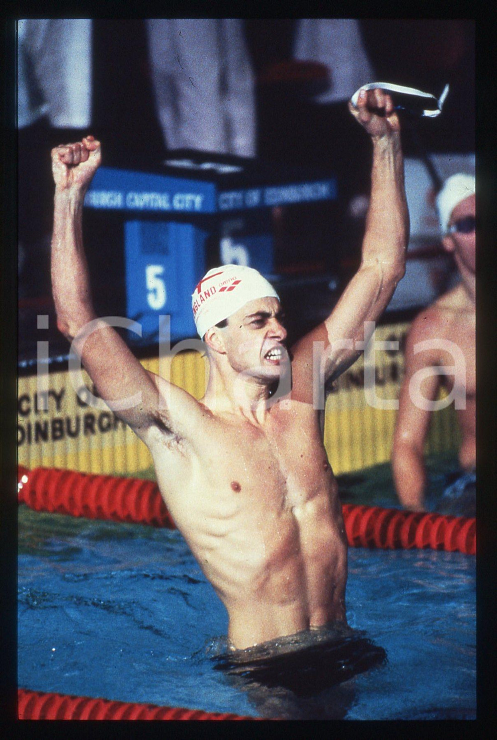 35mm vintage slide* 1986 COMMONWEALTH GAMES Andy JAMESON 100 m butterfly winner