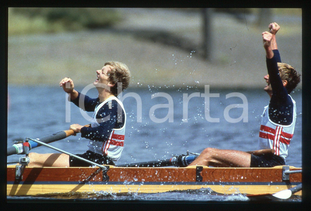 35mm vintage slide* 1986 COMMONWEALTH GAMES - ROWING - England LM4 Gold Medal 2