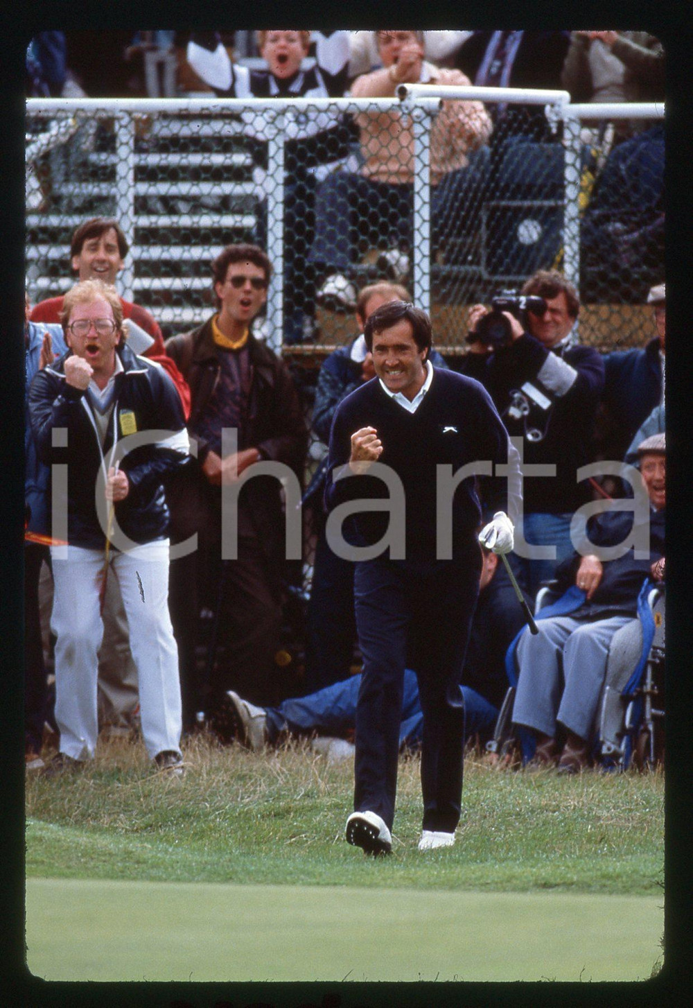 35mm vintage slide*1988 GOLF - BRITISH OPEN Seve BALLESTEROS exults after a shot