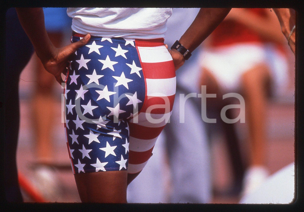 35mm vintage slide* 1988 INDIANAPOLIS - US Olympic Trials - Athlete warm-up