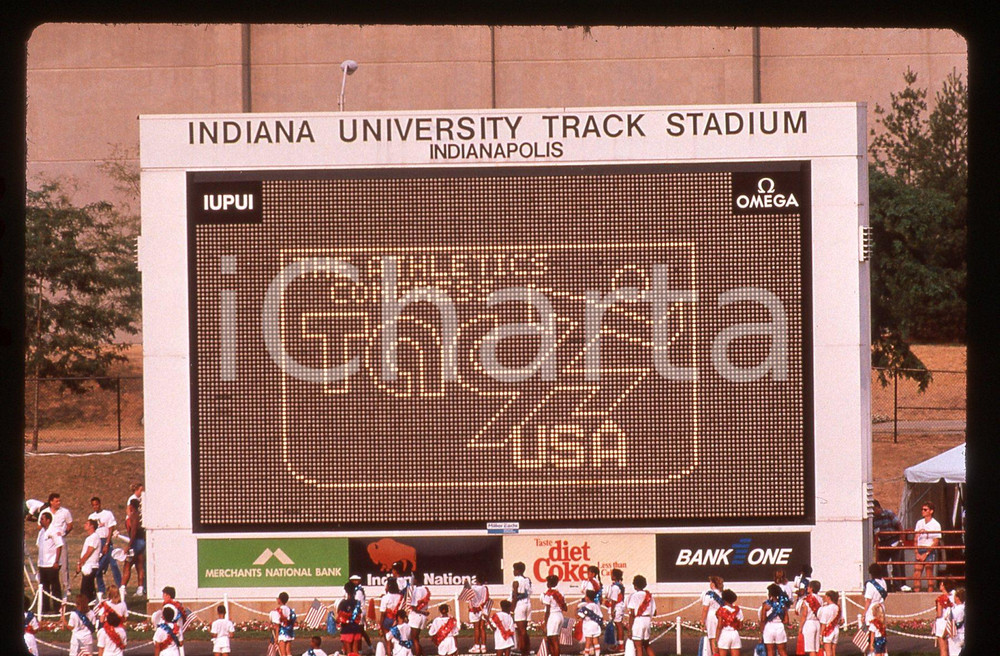 35mm vintage slide* 1988 INDIANAPOLIS - US Olympic Trials - Stadium scoreboard