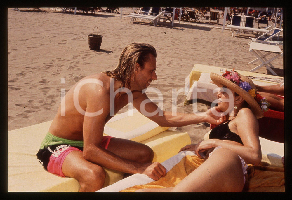 35mm vintage slide* 1990 ca MARINA DI PIETRASANTA - Bjorn BORG e Loredana BERTÈ