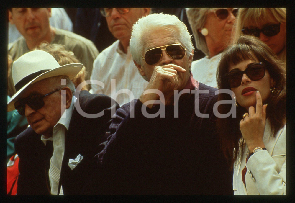 35mm vintage slide*1991 MONTE CARLO OPEN Ron THATCHER Allenatore di Bjorn BORG 2