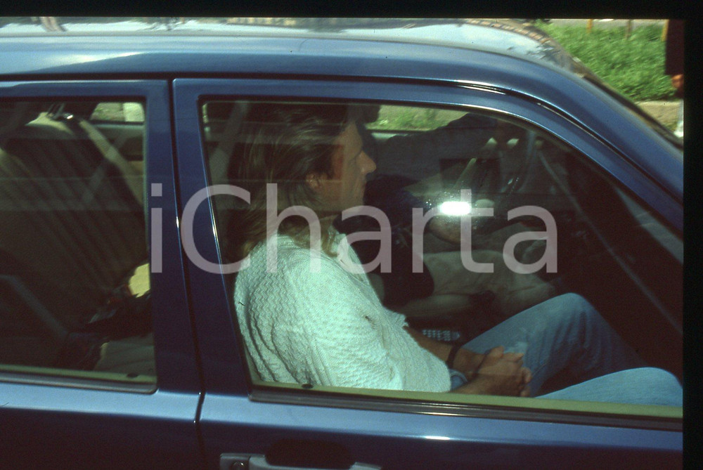35mm vintage slide* 1991 MONTE CARLO OPEN - Bjorn BORG paparazzato in automobile