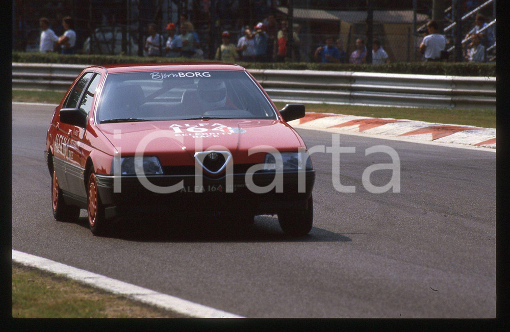 35mm vintage slide* 1988 GP MONZA Bjorn BORG - ALFA ROMEO 164 CELEBRITY RACE (2)