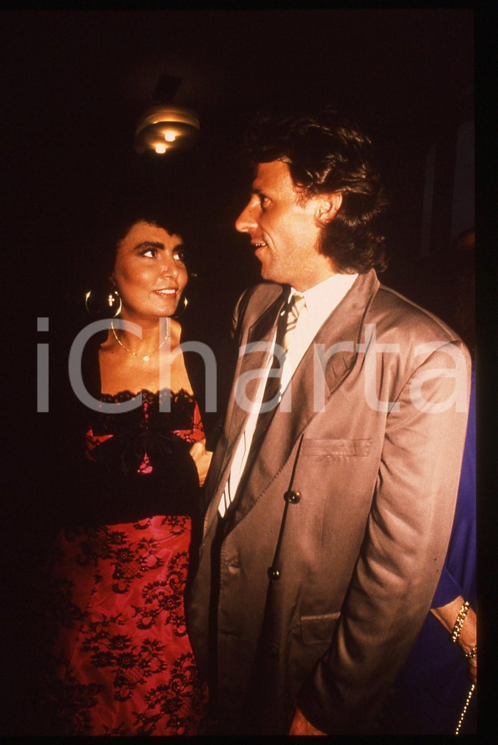 35mm vintage slide* 1990 ca COSTUME - Bjorn BORG e Loredana BERTÈ - Ritratto (3)