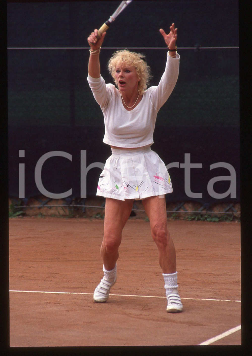 35mm vintage slide* 1990 ca ITALIA COSTUME - Elke SOMMER gioca a tennis (11)