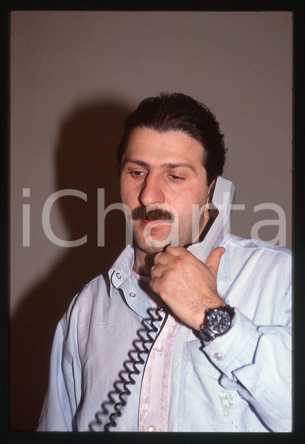 35mm vintage slide* 1990 ca GOSSIP Riccardo FREZZA Ritratto del paparazzo