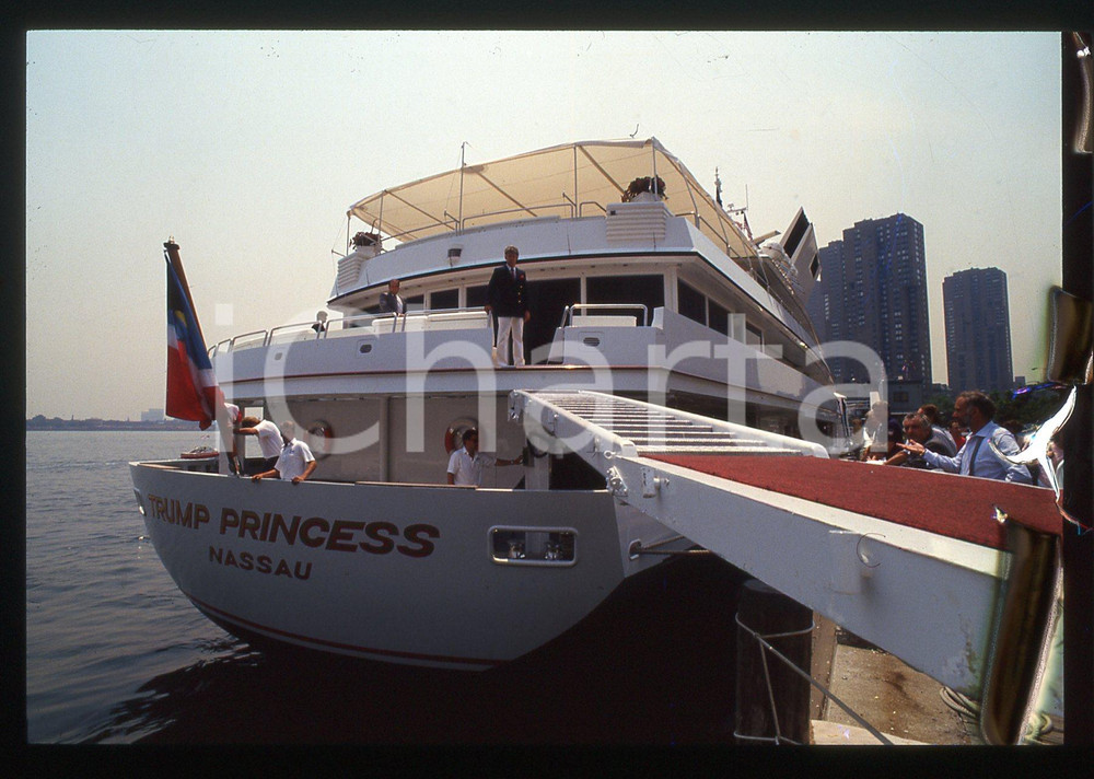 35mm vintage slide* 1988 NEW YORK - Crew on the deck of THE TRUMP PRINCESS