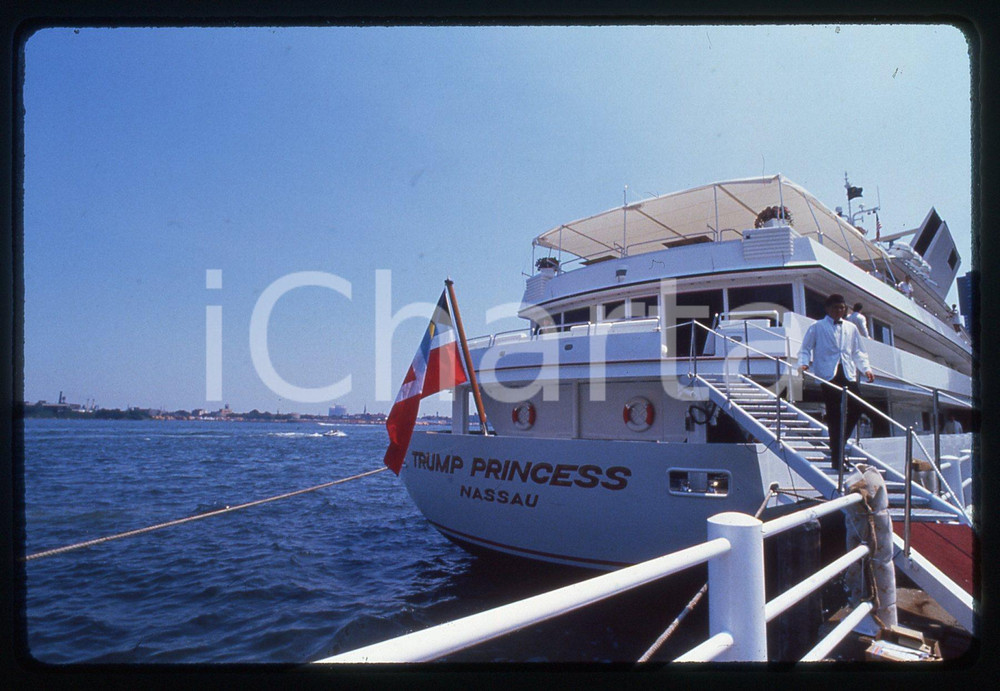 35mm vintage slide* 1988 NEW YORK - Crew on the deck of THE TRUMP PRINCESS (2)